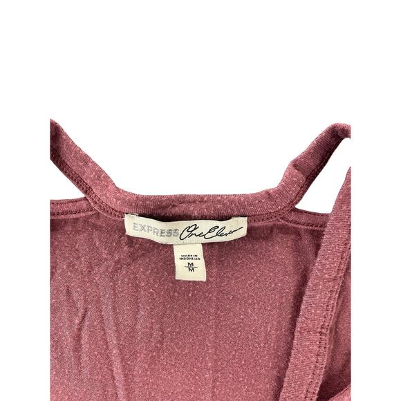 Express One Eleven Mauve Pink Strappy Cold Shoulder Blouse Women's Size Medium - Picture 4 of 7